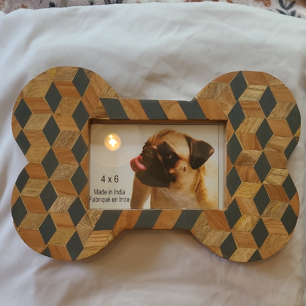 Geometric Bone-Shaped Photo Frame